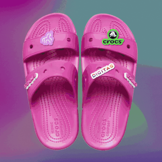 GIF of different colored Crocs
