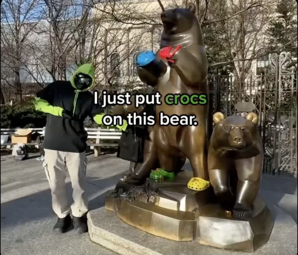 "I just put Crocs on this bear."