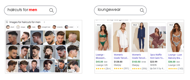 biases in search engine results