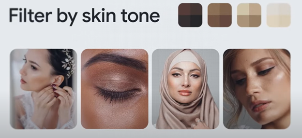 Filter by skin tone (inclusivity search)